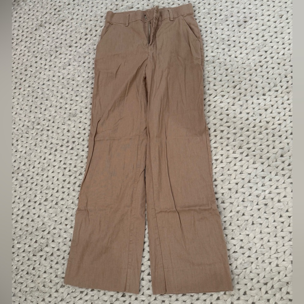 Oh Polly Tan High-Waisted Pants